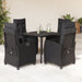 Set mobilier de grădină cu perne, 5 piese, negru, poliratan - WALTI WALTI