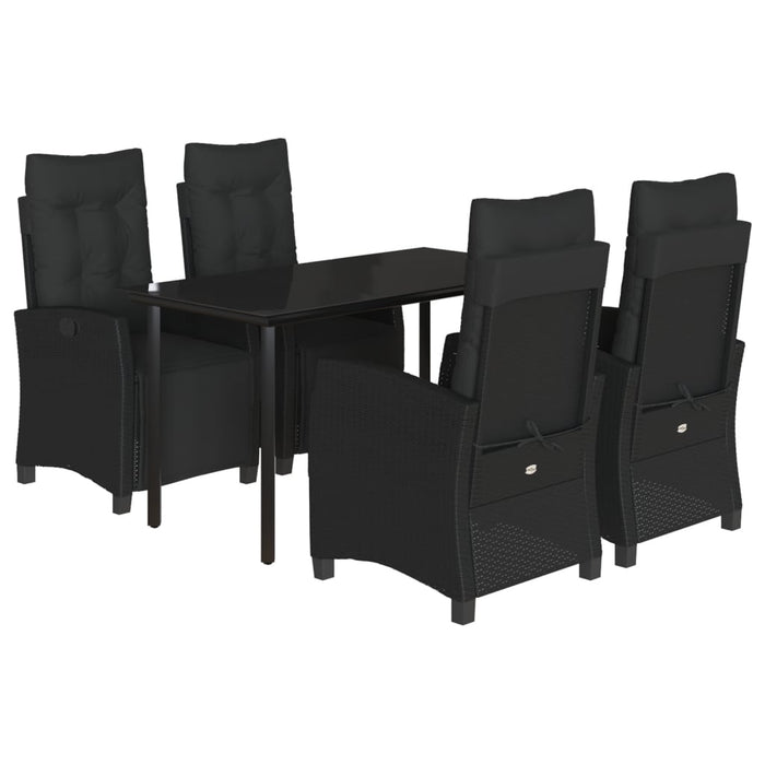 Set mobilier de grădină cu perne, 5 piese, negru, poliratan - WALTI WALTI