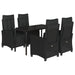 Set mobilier de grădină cu perne, 5 piese, negru, poliratan - WALTI WALTI