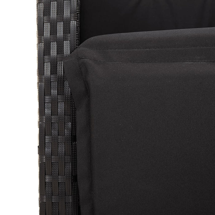 Set mobilier de grădină cu perne, 5 piese, negru, poliratan - WALTI WALTI