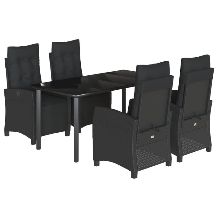 Set mobilier de grădină cu perne, 5 piese, negru, poliratan - WALTI WALTI
