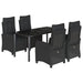 Set mobilier de grădină cu perne, 5 piese, negru, poliratan - WALTI WALTI