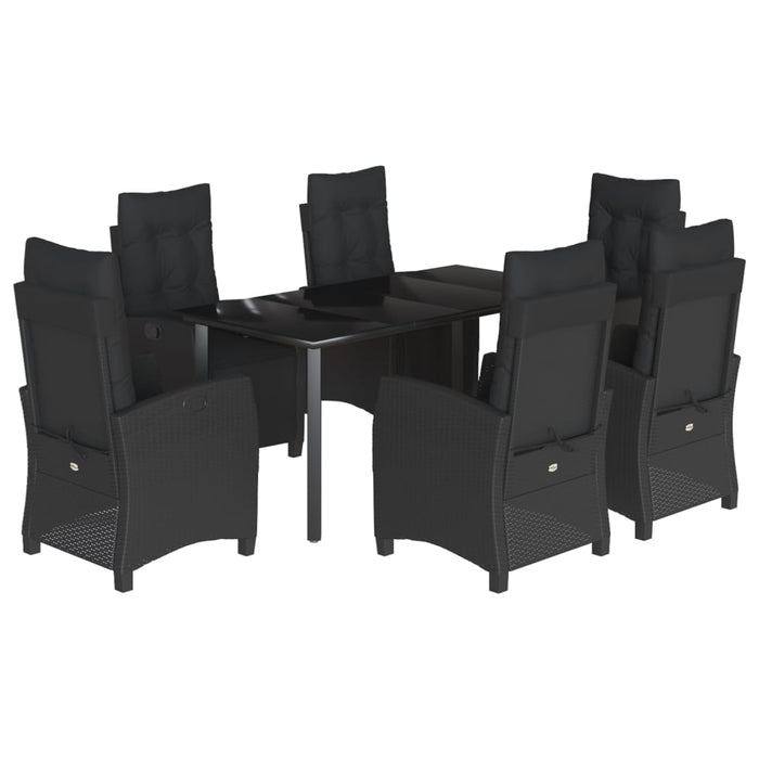Set mobilier de grădină cu perne, 7 piese, negru, poliratan - WALTI WALTI