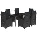 Set mobilier de grădină cu perne, 7 piese, negru, poliratan - WALTI WALTI