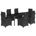 Set mobilier de grădină cu perne, 7 piese, negru, poliratan - WALTI WALTI