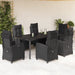 Set mobilier de grădină cu perne, 7 piese, negru, poliratan - WALTI WALTI