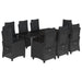 Set mobilier de grădină cu perne, 9 piese, negru, poliratan - WALTI WALTI