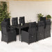Set mobilier de grădină cu perne, 9 piese, negru, poliratan - WALTI WALTI