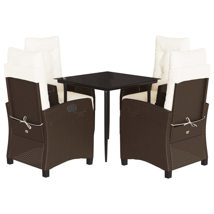 Set mobilier de grădină, 5 piese, cu perne, maro, poliratan - WALTI WALTI