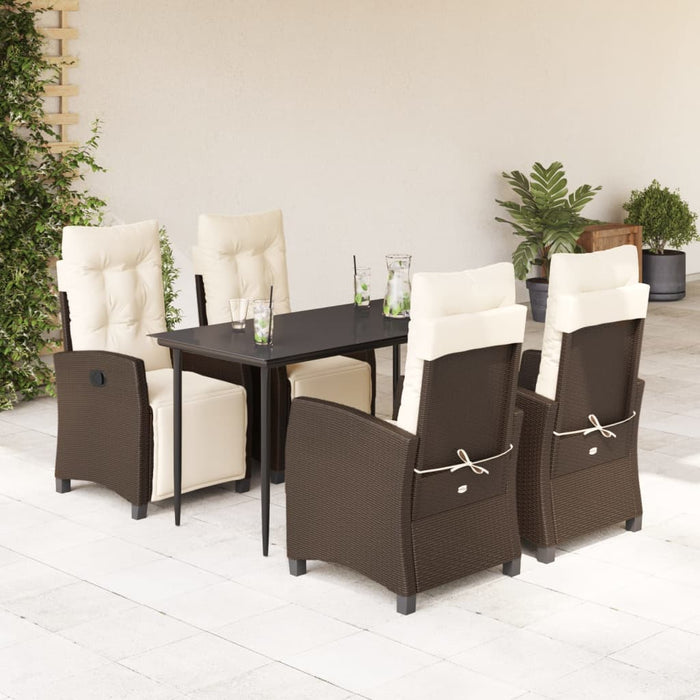 Set mobilier de grădină, 5 piese, cu perne, maro, poliratan - WALTI WALTI