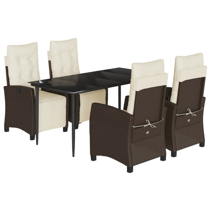 Set mobilier de grădină, 5 piese, cu perne, maro, poliratan - WALTI WALTI