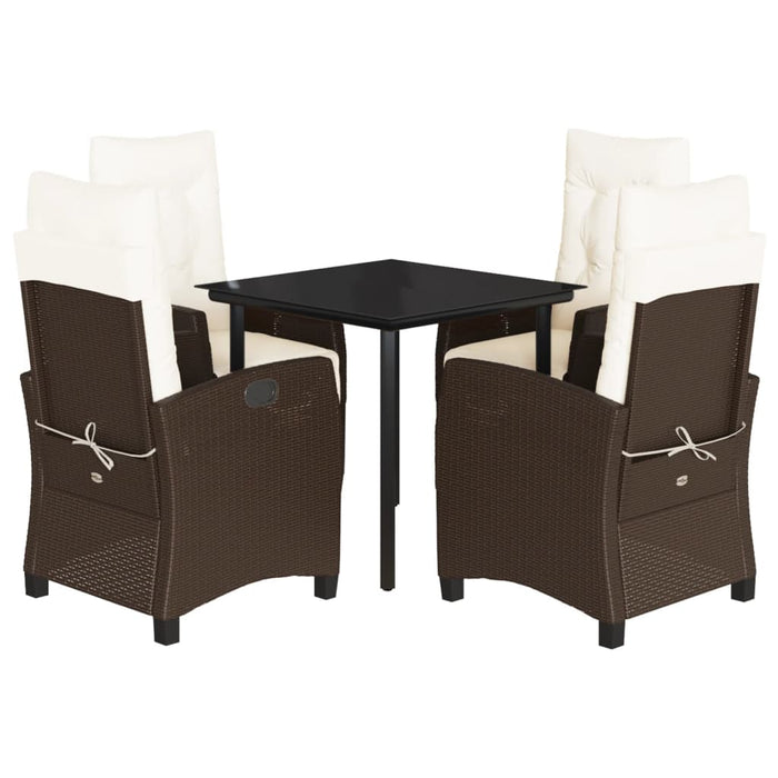 Set mobilier de grădină, 5 piese, cu perne, maro, poliratan - WALTI WALTI