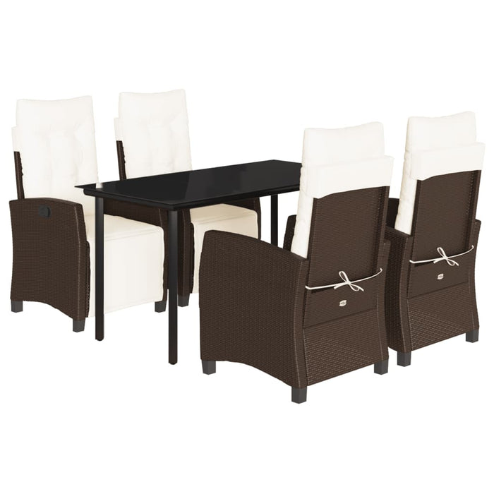 Set mobilier de grădină, 5 piese, cu perne, maro, poliratan - WALTI WALTI