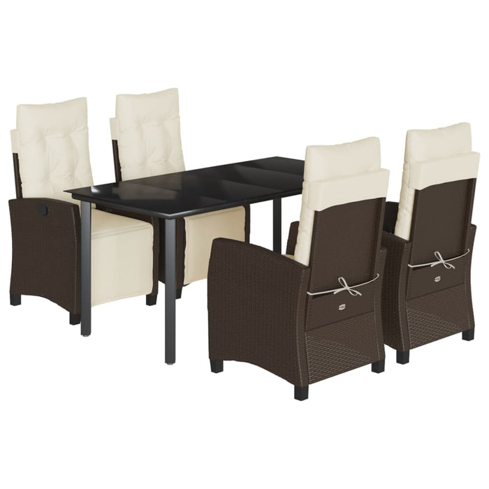 Set mobilier de grădină, 5 piese, cu perne, maro, poliratan - WALTI WALTI