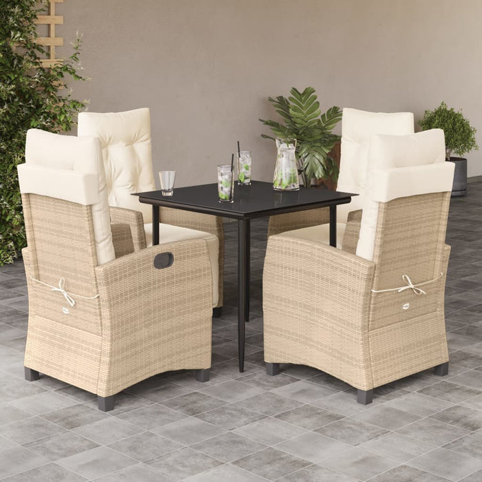 Set mobilier de grădină cu perne, 5 piese, bej, poliratan - WALTI WALTI