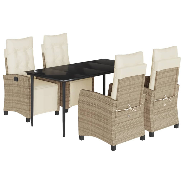 Set mobilier de grădină cu perne, 5 piese, bej, poliratan - WALTI WALTI
