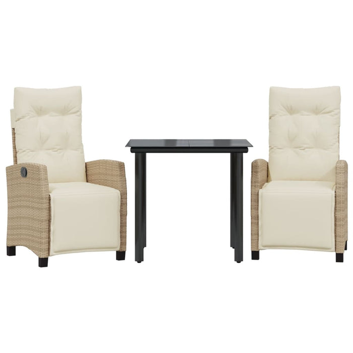 Set mobilier de grădină cu perne, 3 piese, bej, poliratan - WALTI WALTI