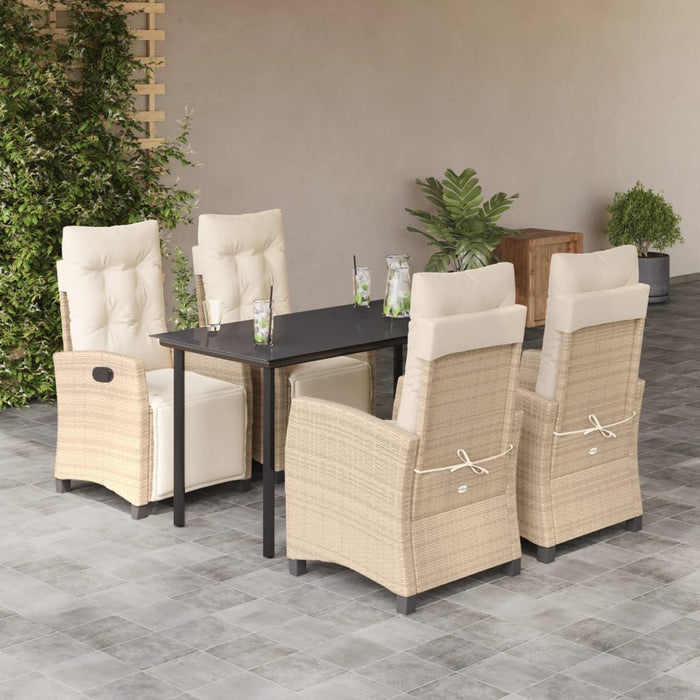 Set mobilier de grădină cu perne, 5 piese, bej, poliratan - WALTI WALTI