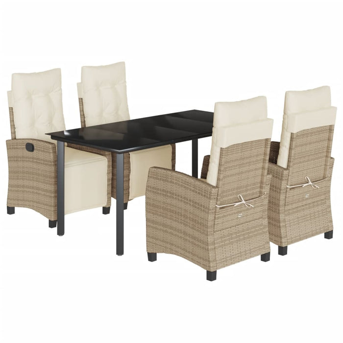 Set mobilier de grădină cu perne, 5 piese, bej, poliratan - WALTI WALTI