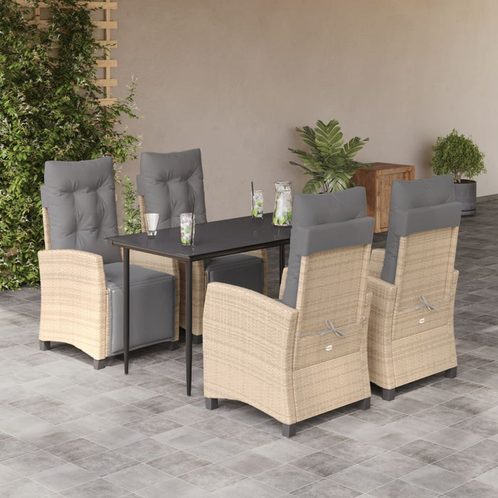 Set mobilier pentru grădină, 5 piese, cu perne, bej, poliratan - WALTI WALTI