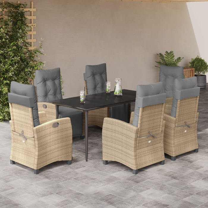 Set mobilier pentru grădină, 7 piese, cu perne, bej, poliratan - WALTI WALTI