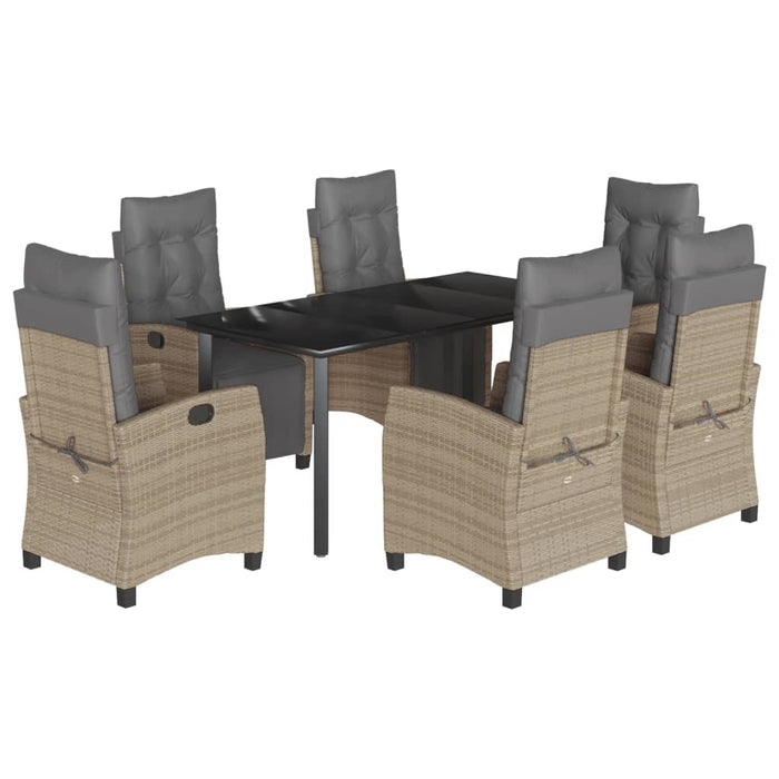 Set mobilier pentru grădină, 7 piese, cu perne, bej, poliratan - WALTI WALTI