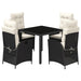 Set mobilier de grădină cu perne, 5 piese, negru, poliratan - WALTI WALTI