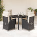 Set mobilier de grădină cu perne, 5 piese, negru, poliratan - WALTI WALTI