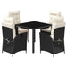 Set mobilier de grădină cu perne, 5 piese, negru, poliratan - WALTI WALTI