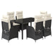 Set mobilier de grădină cu perne, 7 piese, negru, poliratan - WALTI WALTI