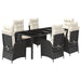 Set mobilier de grădină cu perne, 7 piese, negru, poliratan - WALTI WALTI