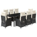 Set mobilier de grădină cu perne, 9 piese, negru, poliratan - WALTI WALTI
