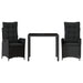 Set mobilier de grădină cu perne, 3 piese, negru, poliratan - WALTI WALTI