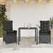 Set mobilier de grădină cu perne, 3 piese, negru, poliratan - WALTI WALTI