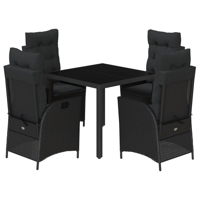 Set mobilier de grădină cu perne, 5 piese, negru, poliratan - WALTI WALTI
