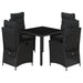 Set mobilier de grădină cu perne, 5 piese, negru, poliratan - WALTI WALTI