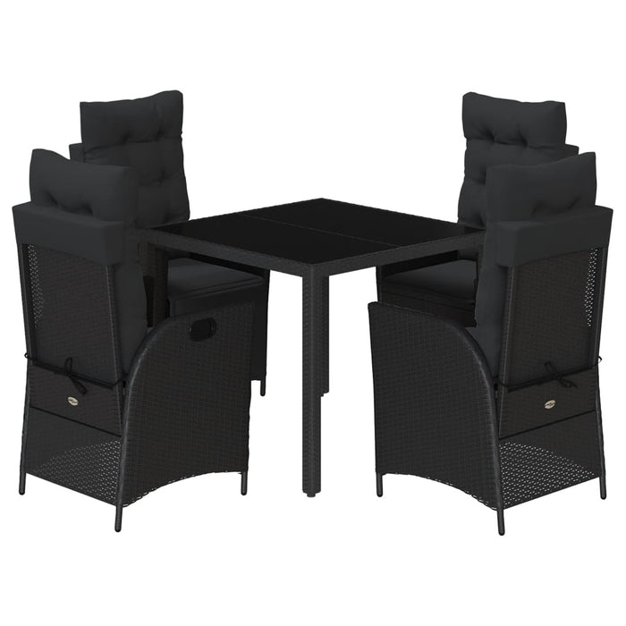 Set mobilier de grădină cu perne, 5 piese, negru, poliratan - WALTI WALTI