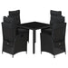 Set mobilier de grădină cu perne, 5 piese, negru, poliratan - WALTI WALTI