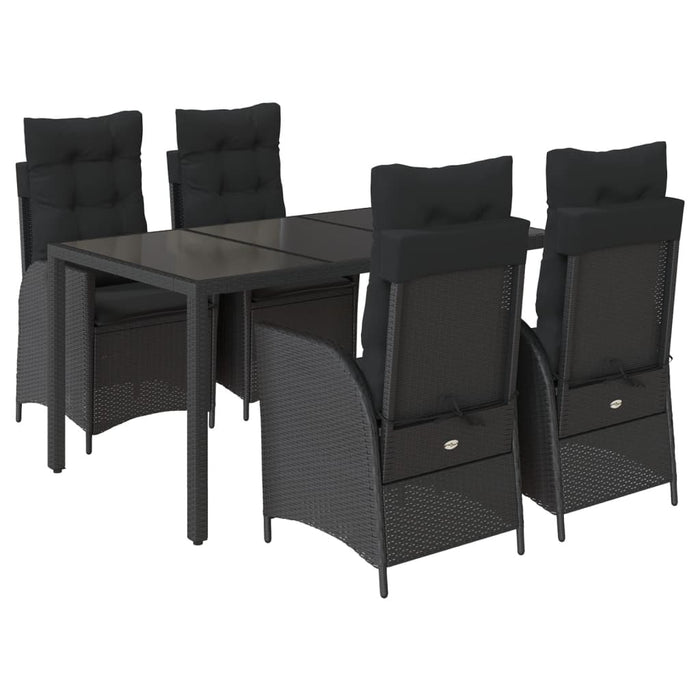Set mobilier de grădină cu perne, 5 piese, negru, poliratan - WALTI WALTI
