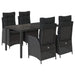 Set mobilier de grădină cu perne, 5 piese, negru, poliratan - WALTI WALTI