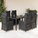 Set mobilier de grădină cu perne, 7 piese, negru, poliratan - WALTI WALTI