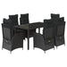 Set mobilier de grădină cu perne, 7 piese, negru, poliratan - WALTI WALTI