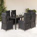 Set mobilier de grădină cu perne, 7 piese, negru, poliratan - WALTI WALTI
