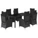 Set mobilier de grădină cu perne, 7 piese, negru, poliratan - WALTI WALTI