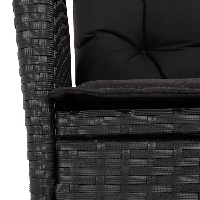 Set mobilier de grădină cu perne, 7 piese, negru, poliratan - WALTI WALTI