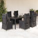 Set mobilier de grădină cu perne, 7 piese, negru, poliratan - WALTI WALTI