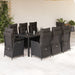 Set mobilier de grădină cu perne, 9 piese, negru, poliratan - WALTI WALTI