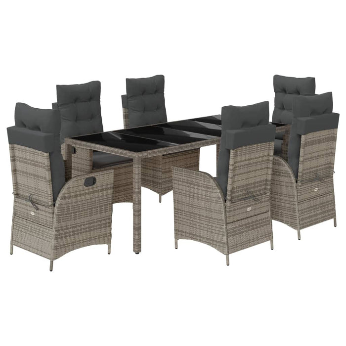 Set mobilier de grădină cu perne, 7 piese, gri, poliratan - WALTI WALTI
