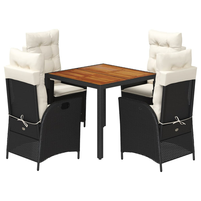 Set mobilier de grădină cu perne, 5 piese, negru, poliratan - WALTI WALTI