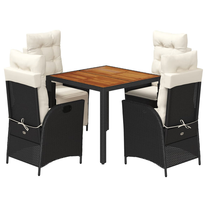 Set mobilier de grădină cu perne, 5 piese, negru, poliratan - WALTI WALTI